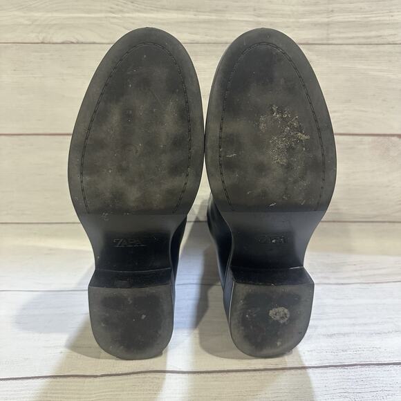 Zara Chelsea Boots Women’s Sz.7.5 Black Booties Shoes Casual Party - Picture 6 of 10